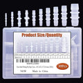 30Pcs Hose Barb Fittings Kit, Pipe Connector Joint Splicer Mender Adapter Union for Aquarium Adapter Gas Liquid Air, for Hose ID 5/32",7/32",3/16",5/16",7/16",3/8",5/8",1/4", 3/4", 1/2"(10 sizes)