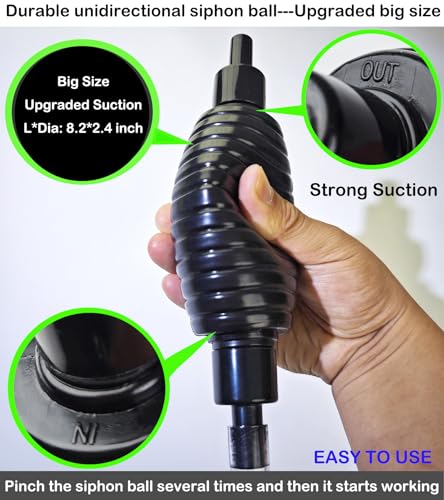 7ft Aquarium Gravel Vacuum Cleaner - Hand Pump Siphon Water Changer for Fish Tank Cleaning Gravel & Sand - size: 7ft