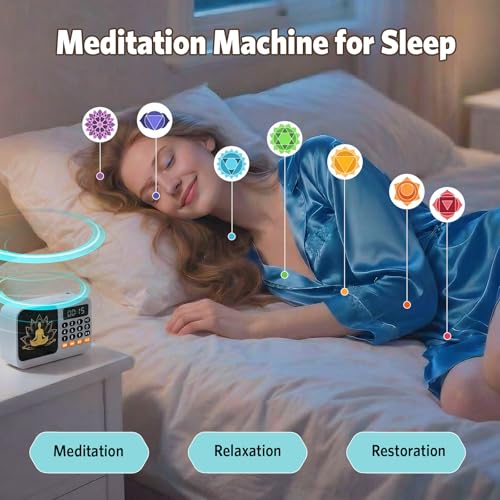 Tibetan Meditation Singing Bowl, Portable Electronic Audio Sound Machine with 27 Different Singing Bowl, Natural Soothing Sounds for Yoga, Meditation, Chakra Healing and Stress Relief(Gray) - color: Gray