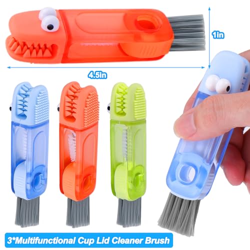 XANGNIER 4 in 1 Cup Lid Gap Cleaning Brush Set,Multifunctional Water Bottle Lid Cleaner Brush,3 Pack Water Bottle Crevice Cleaning Tool,Tumbler Lid Cleaner Brush for Stanley/YETI Cup,Kitchen Gadgets - color: 4 in 1 Cup Lid Cleaning Brush-3 Pack