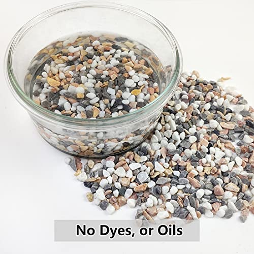 YISZM 2LB Succulent and Cactus Gravel Pebbles, 1/5 Inch Natural Decorative Polished Stones, River Rocks for Vases, Aquariums, Terrarium and Outdoor Gardening, Mixed Color - color: Mixed, size: 2 Pounds