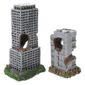 2pcs Aquarium Castle Ruins Decoration - Resin Fish Tank Cave Ornament - Mini Realistic City Building - Fish Shrimp Shelter Cave Hideout