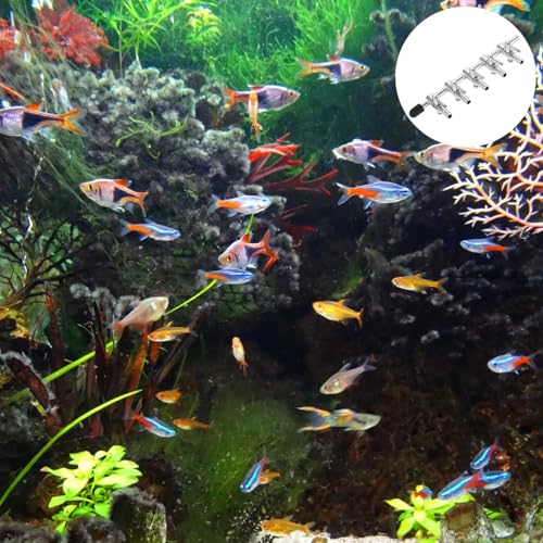 Kisangel Fish Tank Air Pump Splitter Valve 5-Hole Aquarium Air Flow Control Distributor Brass Chrome-Plated 4mm Aquarium Airline Connector