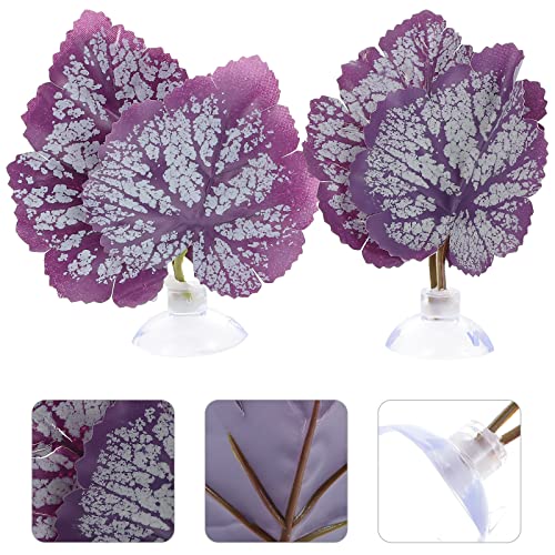 iplusmile Aquarium Leaf Hammock with Suction Cup Fish Tank Decoration Realistic Simulated Aquatic Plant Resting Spot for Betta Fish Stress Relief