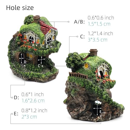 relaqcc Aquarium Decor Hideaway Cave, Betta Fish Tank House Accessories for Amphibians, Goldfish, Shrimp, Conch - style: Type-B