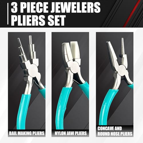 C&T 3-Piece Jewelry Pliers Set, Jewelry Making Tools Kit, Micro Jewelry Plier, Jewelry Making Supplies, Pliers set for jewellery making bead winding and shaping wire DIY Crafts - style: 3PC
