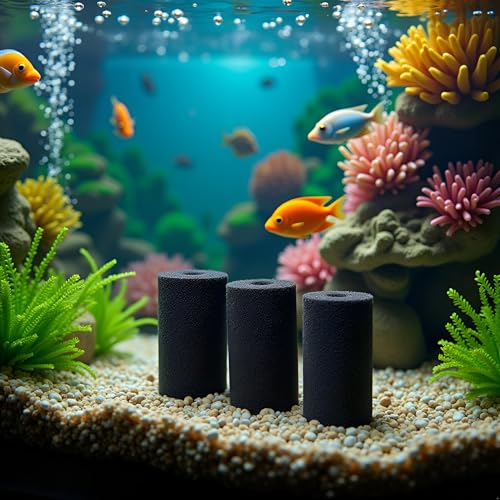 5Pcs Black Aquarium Filter Sponges,Aquarium Pre-Filter Sponges Filter Intake Sponge Strainer Foam Guard Cover Aquarium Filter Accessories for Freshwater and Saltwater Fish Tank（L