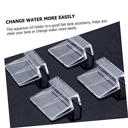 Happyyami 8pcs Acrylic Aquarium Lid Support Racks for Tanks Fish Tank Cover Clips to Prevent Fish Jumping and Safe Design for Optimal Temperature Control