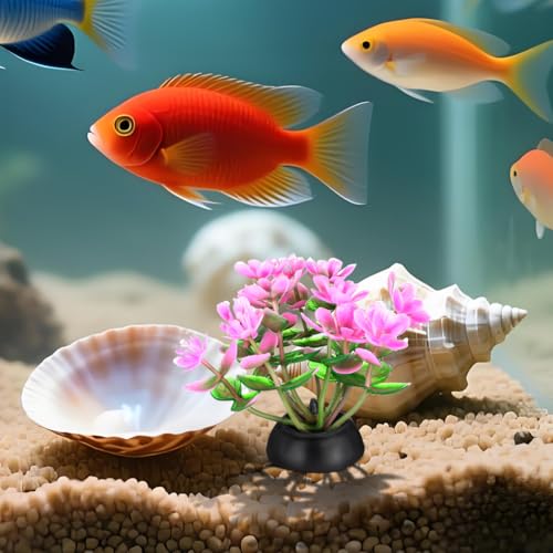 Hemoton 20 Pcs Artificial Water Plants 2 Inch Mini Aquarium Decorations Fish Tank Adornments Realistic Simulation Water Grass for Aquarium Landscape Enhancement
