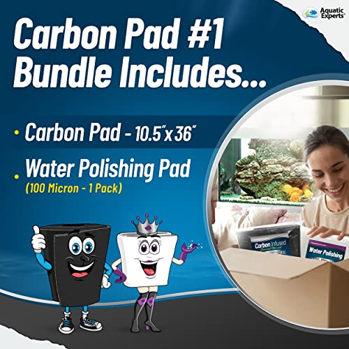 Aquarium Carbon Pad - Cut to Fit Carbon Infused Filter Pad Media for Crystal Clear Fish Tank and Ponds (10.5 Inch Width, Aquarium Bundle) - size: Aquarium Bundle