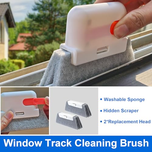 XANGNIER Window Sill Cleaner Tool,8 Pcs Magic Door Window Track Cleaning Tools Kit,Sliding Door Track Cleaner,Groove Crevice Cleaning Brush for Tile Lines/Shutter/Car Vents/Air Conditioner/Keyboard - color: Multicolor1