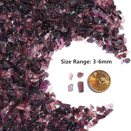 QYGL Crushed Glass - 2.1LB Purple Broken Glass Pieces 3-6mm, for Resin Art, DIY Crafts, Home Decor, Vase Fillers, Tabletop Fire Pit, and Aquarium Rocks - color: Purple