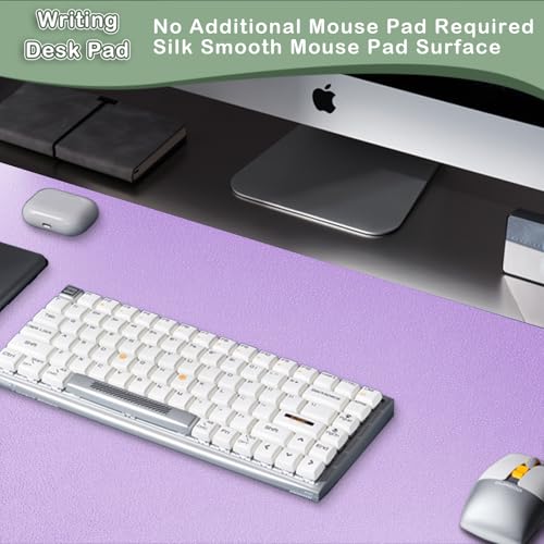 Boutilon Leather Desk Pad Protector,Non-Slip Mouse Pad,Laptop Desk Pad,Office Mouse Mat,Waterproof Leather Desk Blotter,Desk Writing Pad for Office and Home (S-Purple,24"x 14") - color: Purple, size: S 24" x 14"