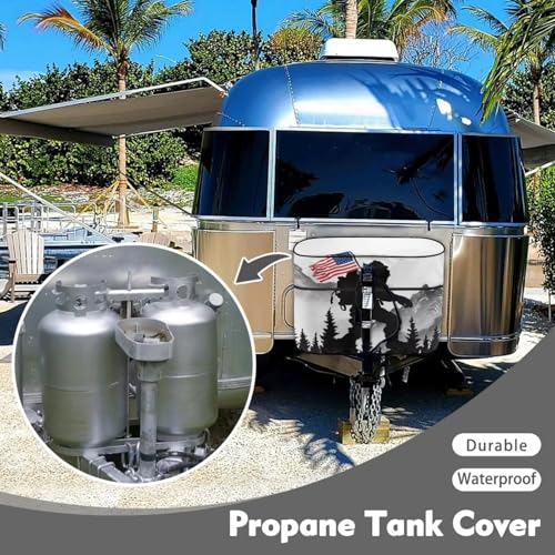 Ape Man American Flag RV Propane Tank Cover Weather Resistant Gas Cylinder Cover Dustproof Camper Propane Tank Cover Camper Accessories Washable - color: Ape Man American Flag, size: Small-Double 20LB