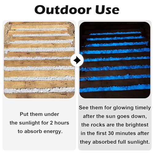 NAMTSO Glow in The Dark Rocks Outdoor, 500 pcs White Solar Rocks for Landscaping, Outdoor Decor Glow in The Dark Stones, Glowing Pebbles for Garden Backyard Patio Lawn Pond Fish Tank Aquarium Decor - color: White