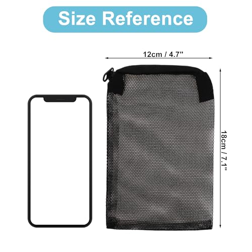 Aquarium Filter Media Bags, Fine Mesh Filter Bags, Mesh Zipper Bags for Activated Carbon Resin Filters, Reusable Fish Tank Filter Bag, 7.1 x 4.7 Inch, Black