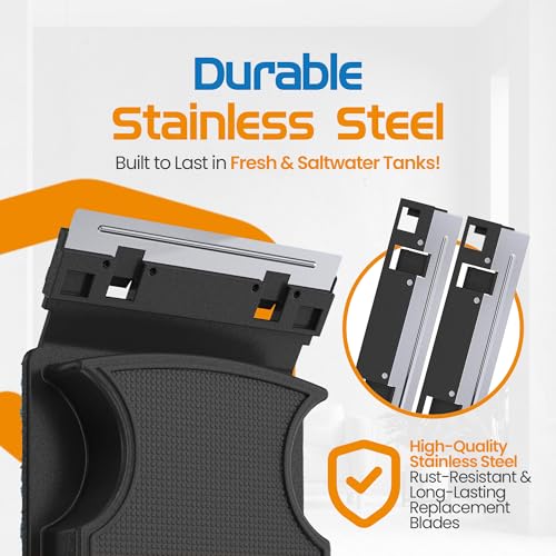 Flipper Nano Aquarium Algae Scraper for Fish Tank Cleaning Kits – Stainless Steel Replacement Blades for Glass Tanks – Aquarium Cleaner Blades, 2 Pack - style: Nano