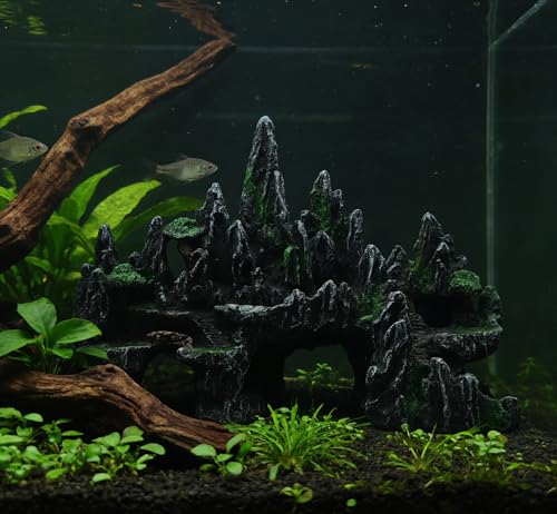 M2cbridge Aquarium Mountain View Ornaments Large Rockery Fish Tank Stone Landscaping Decorations (Garden Mountain)