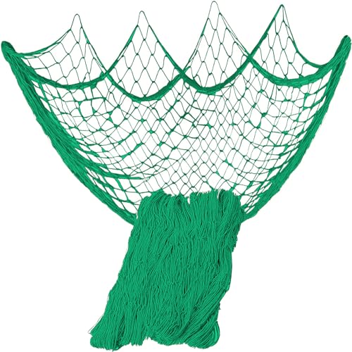 79 x 59 inch Nature Fish Net Wall Decoration with Shells, Ocean Themed Wall Hangings Fishing Net for Beach Party,Wedding,Photographing Decoration - color: 1pack Green(no Shells)