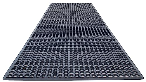 Rhino Mats KCT-310B K-Series Comfort Tract Anti-Fatigue Drain-Thru Mat, 3' x 10', Black - size: 3' x 10'