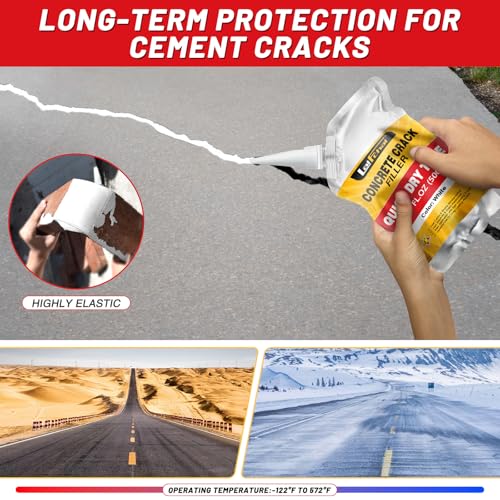 Concrete Crack Filler, Cement Crack Filler, Fast-Drying Crack Filler, Self-Leveling Caulking Sealan Effectively Repairs Cracks in Driveways, Sidewalks, Patios, and Window Sills (4 Pack - 4.4LB) - style: 4 Pack - 4.4LB