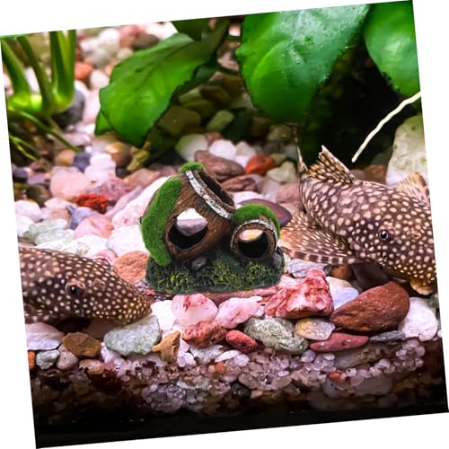 Happyyami Fish Tank Resin Decoration Aquarium Ornaments for Betta Fish Hideout Small Rustic Tank Accessories for Aquatic Environments
