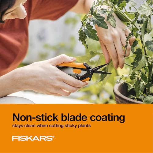 Fiskars 6" Pruning Scissors (2-Pack) for Flowers, Buds, Weeds and Small Plants, Garden Snips with Resin Resistant Nonstick Stainless Steel Blades, Gardening Trimmers with Comfortable Handle - style: Pruning Snips (Non Stick 2 Pack)