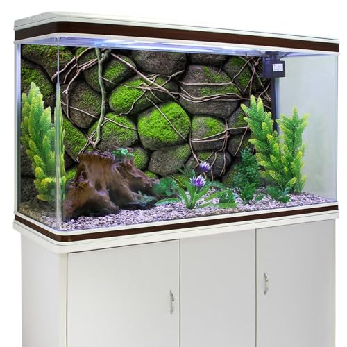 AWERT 60x24 inches Stone Aquarium Background Rock Fish Tank Background Rocky Terrarium Background Vinyl - size: 60x24in/150x60cm