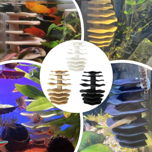 Shrimp Cave Aquarium Ornament, BPA-Free PETG Plastic Fish Shelter Betta Habitat, Hiding Resting Breeding Space for Guppy Shrimp & Aquatic Creatures, Indoor Fish Tank Aquatic Decoration (Black)
