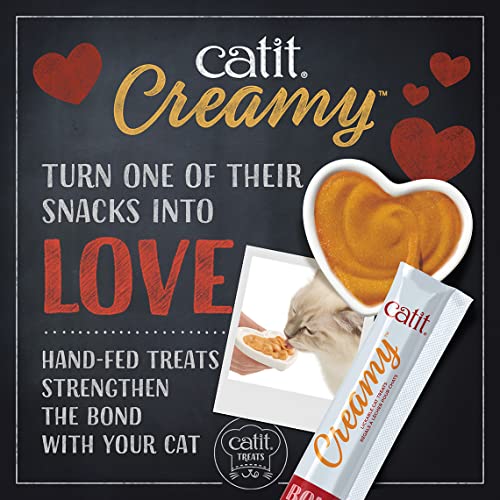 Catit Creamy Lickable Cat Treat, Healthy Cat Treat, Chicken & Shrimp, 12 Pack, 0.5 Ounce (Pack of 12) - size: 0.5 Ounce (Pack of 12)