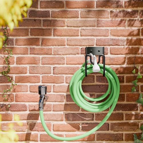 Black Metal Garden Hose Holder - Wall Mounted Water Hose Holder - Hose Hanger Heavy Duty for Water Hose Extension Cords Vacuum Hose (1 Pack) - size: 1 Pack