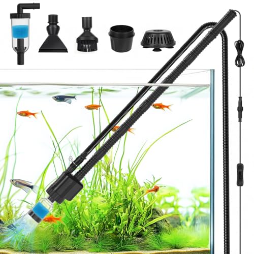 fishkeeper Electric Aquarium Gravel Cleaner, 8 in 1 Automatic Fish Tank Cleaner Kit Gravel Vacuum for Fish Tank, for Change Water/Wash Sand/Water Filter/Water Circulation (30W 480GPH)
