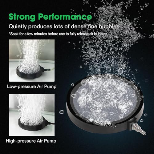VIVOSUN Air Stone Disc 8 x 8 Inch with Shell and Sucker for Aquarium, Fish Tank and Hydroponics Air Pump - size: 8 inch