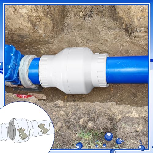 Geetery 1-1/2 Inch PVC Slip Swing Check Valve No Spring Back Flow Preventer Valve White No Return Silent Backflow for Backflow Prevention, Reduces Water Hammer Noise - size: 1-1/2 Inch