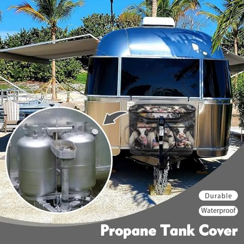 American Funny Cow 20lb RV Propane Tank Cover Heavy Duty Propane Gas Cylinder Cover Dust-Proof All Weather Protection - color: American Funny Cow, size: S(20LB)