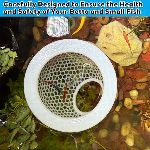 3D-Printed Floating Betta Cave & Shrimp Hideout - Multi-Functional Aquarium Hammock, Feeding Ring, Stress-Free Resting Spot for Betta Fish, Corydoras & Small Fish Tanks
