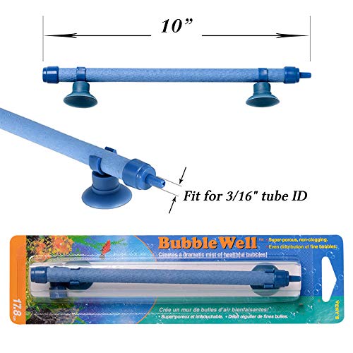 Quickun Aquarium Air Stone Bubble Wall Tube Oxygen Diffuser Bar Decor Accessory for Fish Tank 10 Inch Length,5PCS - size: 10 inch