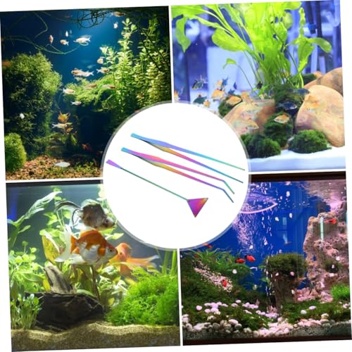 BESTonZON 3pcs Stainless Steel Aquascaping Tools Set Durable Tweezers and Spatula for Fish Tank Cleaning for Trimming Water Plants and Maintaining Aquarium Decorations