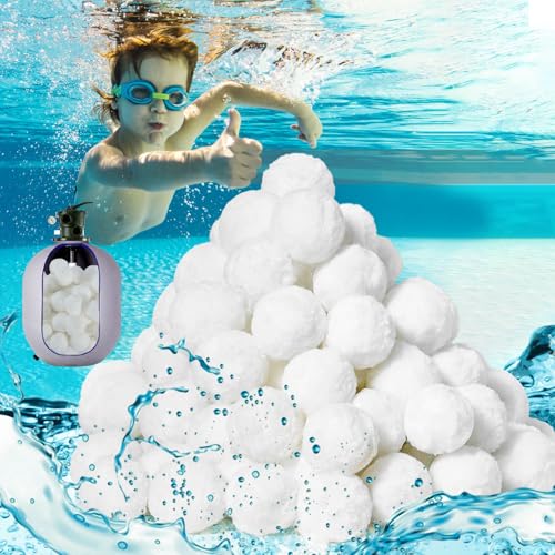 MAQIHAN 50PCS Pool Filter Balls for Sand-Filter - Dry Filter Sand Balls,Reusable Swimming Pool Filter Media,Soft Filtration Balls,Sand Filter Ball Suitable for Aquarium Tank,Pools Sand Filter Systems