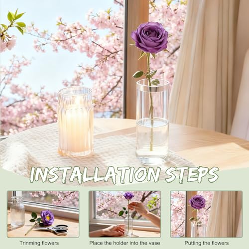 Creative Floating Floral Arrangement Holder, 2025 Innovative Floating Flower Display Stand, Flowers Arrangements Supplies, 10pcs Clear Acrylic Floating Flower Bowl Stem Holder, for Fish Tanks Table Decor (small) - size: small