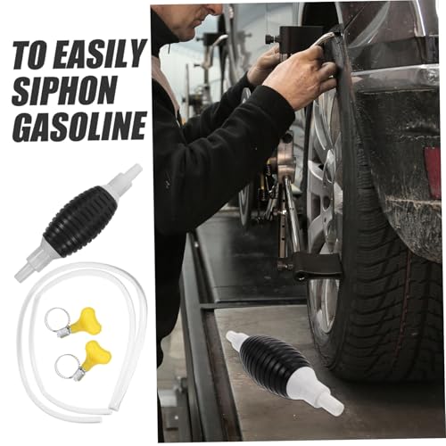 DECHOUS High Flow Manual Fuel Transfer Pump Portable Hand Siphon Flexible Tubes for Car Aquarium and Pool Drainage
