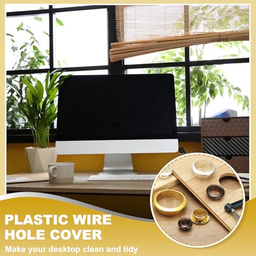 M METERXITY 8-Pack Desk Grommet, 1.3 Inch 33mm Plastic Desktop Cable Hole Cover Plastic Grommet for Home/Office Desktop Wire Organizer [Black] - color: Black, size: 1.3"