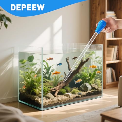 27.7IN Extra Long Turkey Baster for Aquarium (50ml, Blue) | Plastic Turkey Baster Long Syringe, Waste Remover for Aquarium Vacuum, Siphon for Fish Tank, Fish Waste Collector