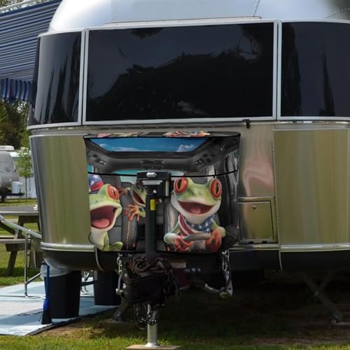 American Funny Frog RV Propane Tank Cover Camper Propane Gas Cylinder Cover Lightweight Four Seasons General 20 Pound Double for RV/Trailer/Camper - color: American Funny Frog, size: S(20LB)