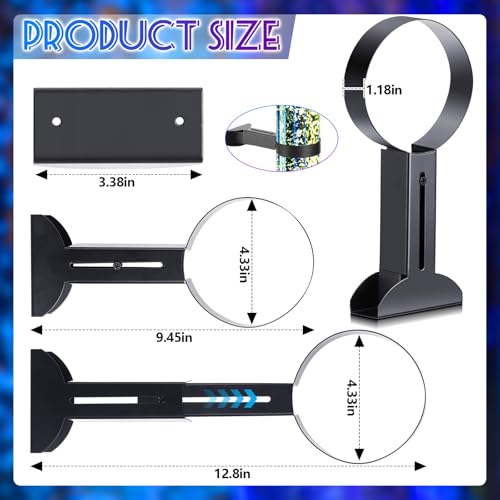 4 Pcs Sensory Bubble Tube Wall Bracket Extending 11 cm Diameter Wall Mounted Bubble Light Holder Water Floor Lamp Holder to Prevent Spillages and Keep Fish Aquarium Tank Stand Safe (Black) - color: Black