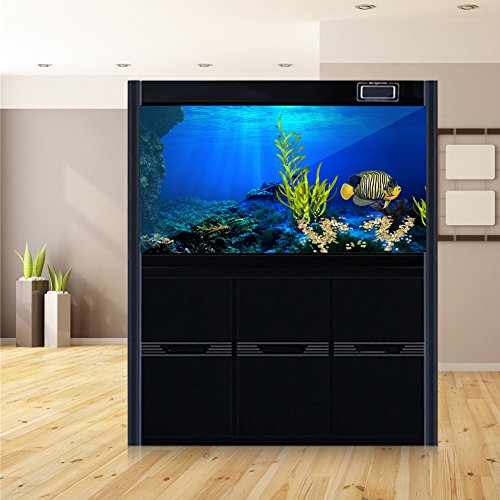 FILFEEL Aquarium Background Fish Decorations Pictures 3D Effect PVC Adhesive Poster Underwater World Backdrop Decoration Paper Cling Decals Sticker (76 x 46cm)