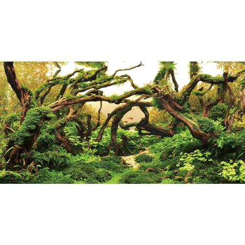 AWERT 30x18 inches Aquarium Background Branches Aquarium Background Aquatic Plant River Bed & Lake Fish Tank Background Vinyl Background - size: 30x18in/75x45cm