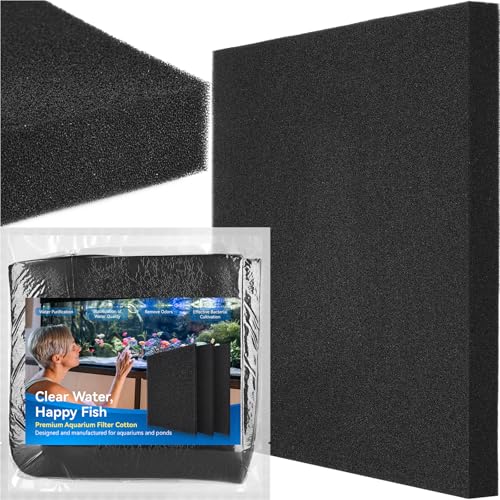Borlech Aquarium Bio Filter Sponge Pad - Cut-to-Size Aquarium Filter Media for Fish Tank, Pond, Sump - Mechanical & Biological Filtration (18.5"x18.5"x1.6", 50PPI, 1 Pack) - size: 18.5"x18.5"x1.6" (50PPI) 1 PACK
