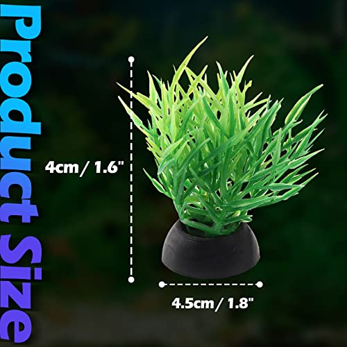 Piutouyar Green Aquarium Plant Ornaments, Artificial Water Plants, Lifelike Plastic Fish Tank Foreground Grass, Water Tank Decorations (10Pcs)