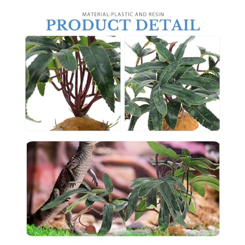 FOMIYES Simulated Plant Ornament Resin Reptile Case Decoration Green Artificial Aquarium Accessory for Terrarium Habitat Supplies